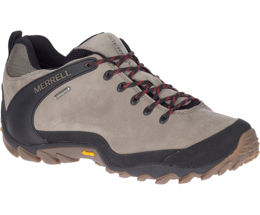 Buty Trekkingowe Merrell Męskie Szare/Czarne - Chameleon 8 Skórzane Waterproof - 903217-PQW